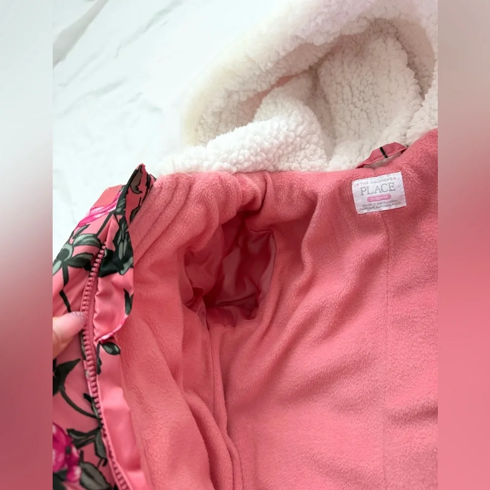 The Children’s Place Pink Floral Baby Bunting Snow Suit | 9-12m | Nearly New
